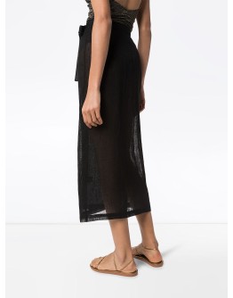 wrap midi skirt
