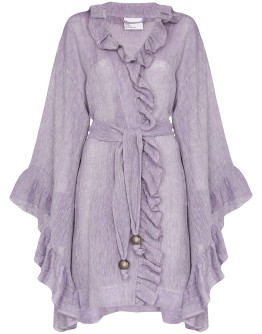 Anita ruffle lightweight robe jacket