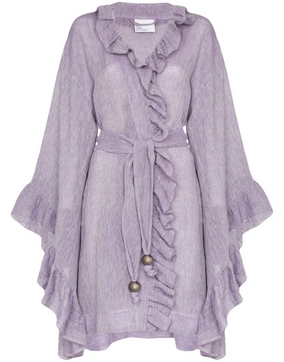 Anita ruffle lightweight robe jacket