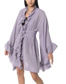 Anita ruffle lightweight robe jacket