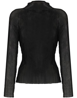 high-neck crepon top