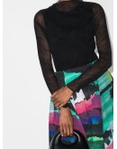 high-neck crepon top