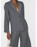 plissé single-breasted blazer