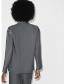 plissé single-breasted blazer