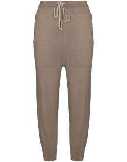 dropped-crotch cashmere track pants