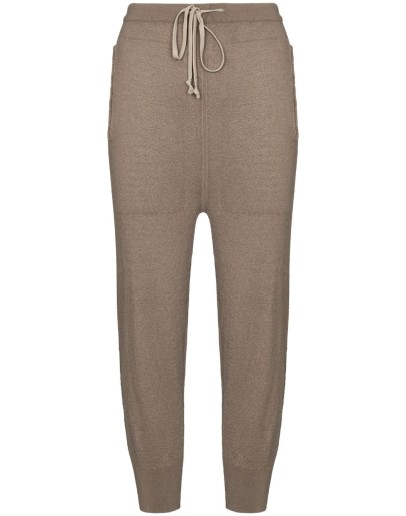 dropped-crotch cashmere track pants