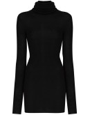 roll neck longline wool top