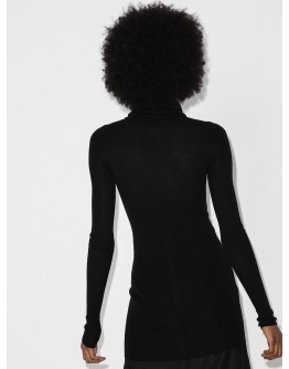 roll neck longline wool top