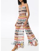 halterneck zig zag jumpsuit