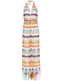 halterneck zig zag jumpsuit