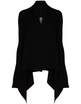 draped cashmere and wool-blend cardigan