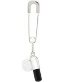 safety pin pill charm earring