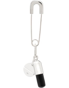 safety pin pill charm earring