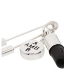 safety pin pill charm earring