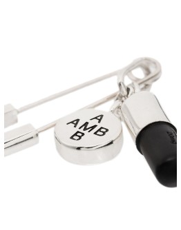 safety pin pill charm earring