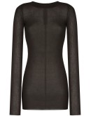semi-sheer ribbed-knit top