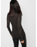 semi-sheer ribbed-knit top
