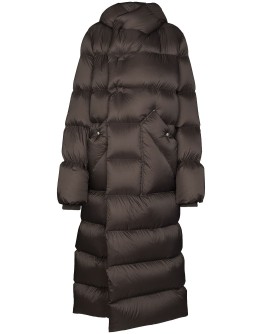 hooded maxi puffer coat
