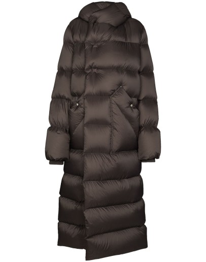 hooded maxi puffer coat
