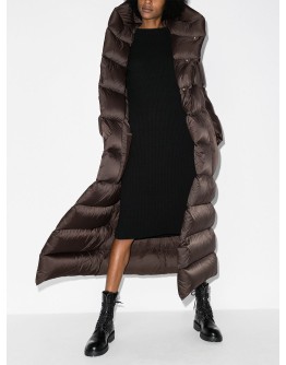 hooded maxi puffer coat