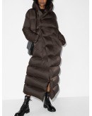 hooded maxi puffer coat