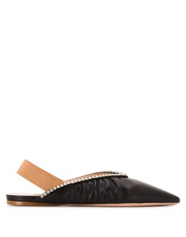 crystal-embellished slingback ballerina shoes