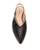 crystal-embellished slingback ballerina shoes