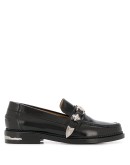 stud embellished mid-heel loafers