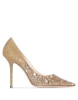 Love 100mm glittered leather pumps