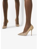 Love 100mm glittered leather pumps
