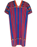 embroidered striped cotton kaftan 