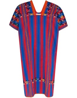 embroidered striped cotton kaftan 