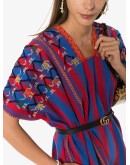 embroidered striped cotton kaftan 
