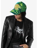 Medusa-embroidered jungle print baseball cap