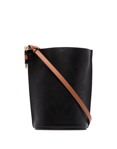 Gate perforated leather tote bag