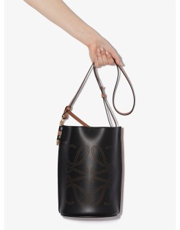 Gate perforated leather tote bag