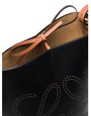 Gate perforated leather tote bag