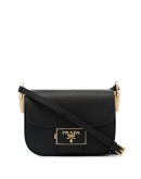 Saffiano emblem shoulder bag