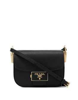Saffiano emblem shoulder bag