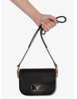 Saffiano emblem shoulder bag