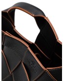woven leather basket tote
