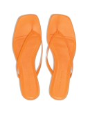 square-toe flip flop sandals