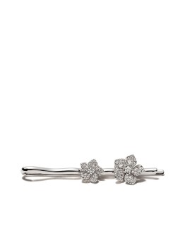 18kt white gold diamond Miss Daisy double flower hairpin