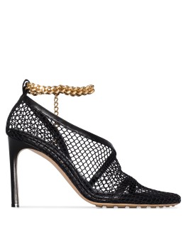 chain-trimmed 100mm mesh sandals