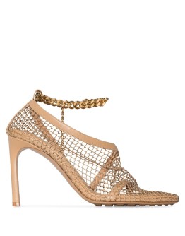 chain-trimmed 100mm mesh sandals