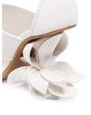 No.13 floral-appliqued 80mm leather wedge sandals