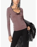 buckle-detail V-neck top
