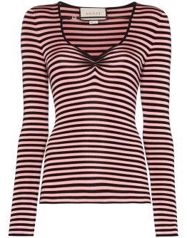 buckle-detail V-neck top