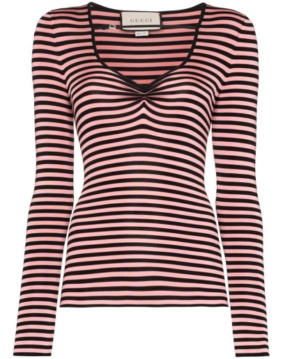 buckle-detail V-neck top