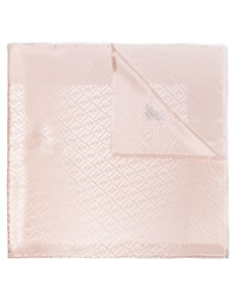 logo-print silk scarf